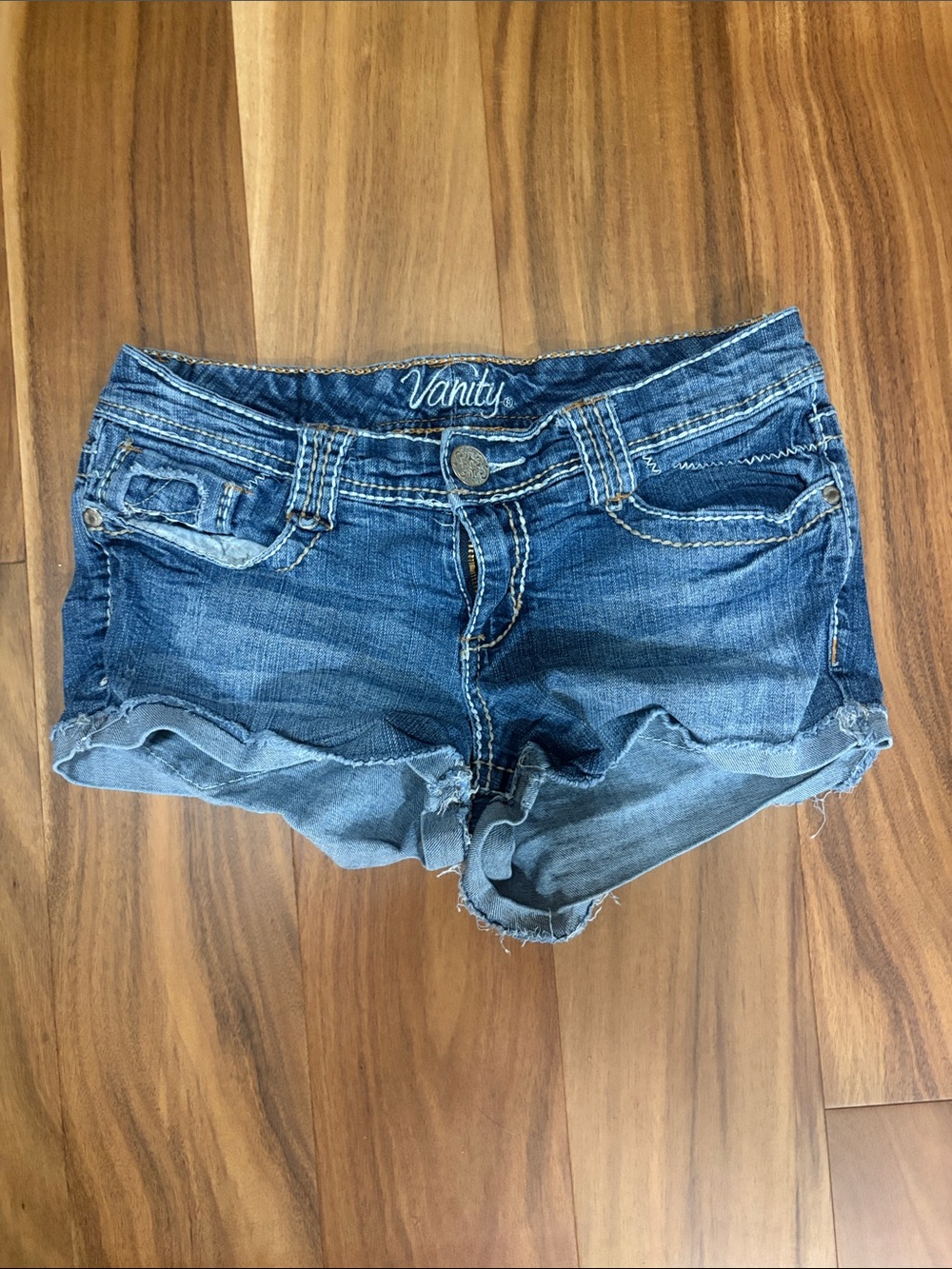 Vanity Blue Distressed Denim Cutoff Shorts